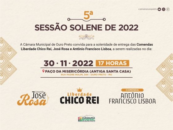 CONVITE- 5ª Sessão Solene de 2022