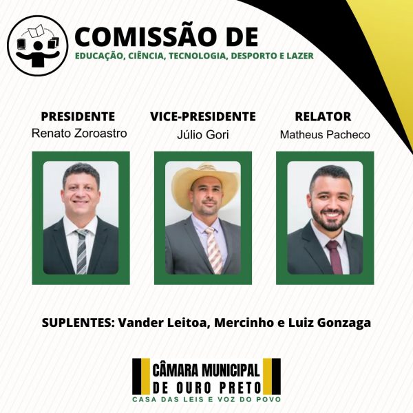 Câmara Municipal de Ouro Preto - Conheça as Comissões da Câmara Municipal de Ouro Preto