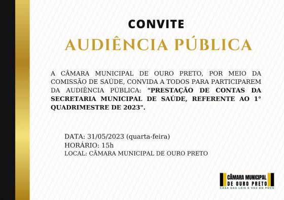 Audiência Pública: Prestação de Contas da Secretaria Municipal de Saúde