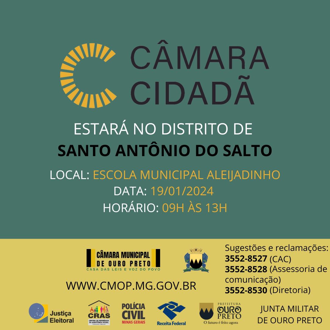 Câmara Municipal de Ouro Preto - Santo Antônio do Salto recebe programa 