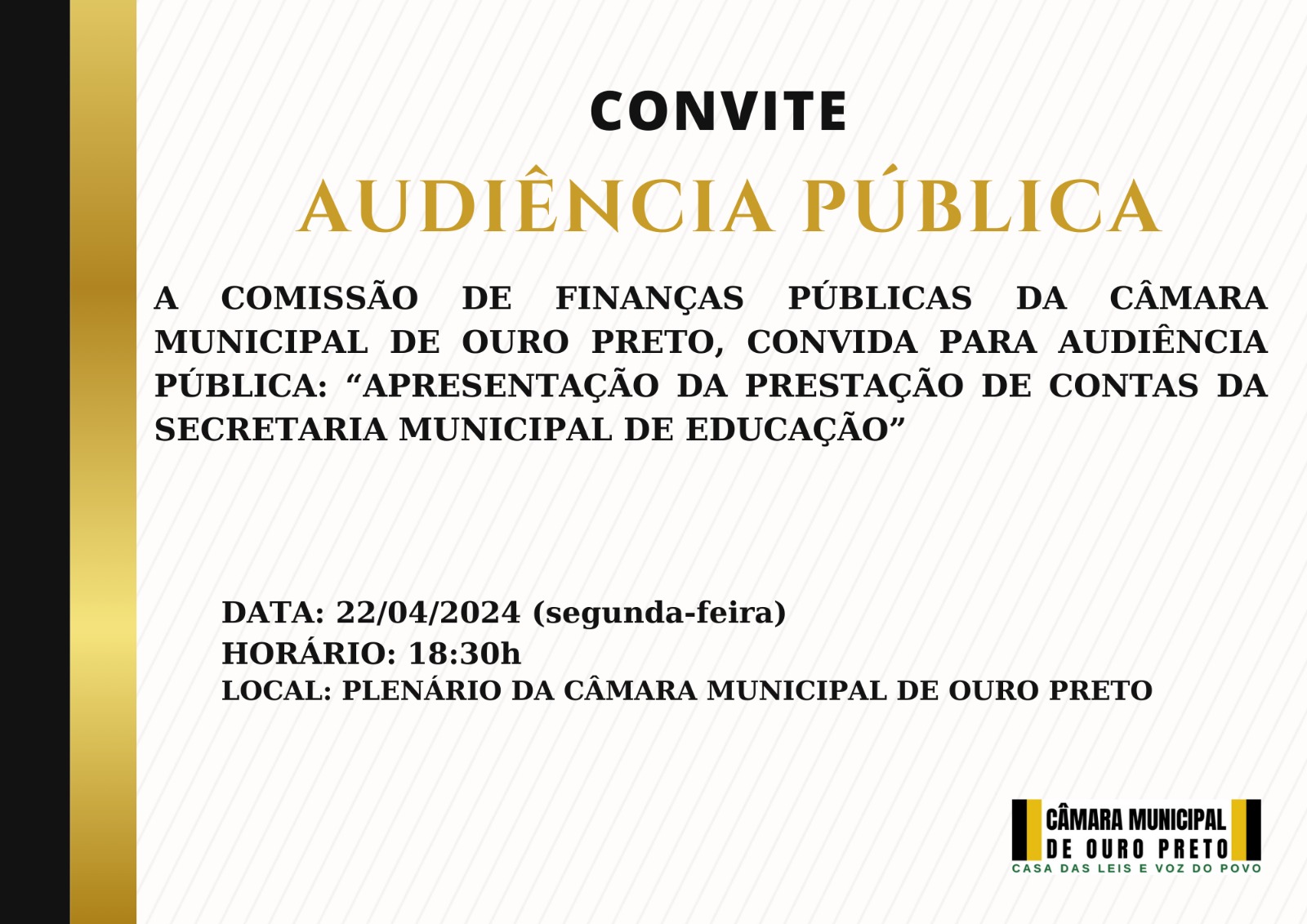 Câmara Municipal de Ouro Preto - Notícias